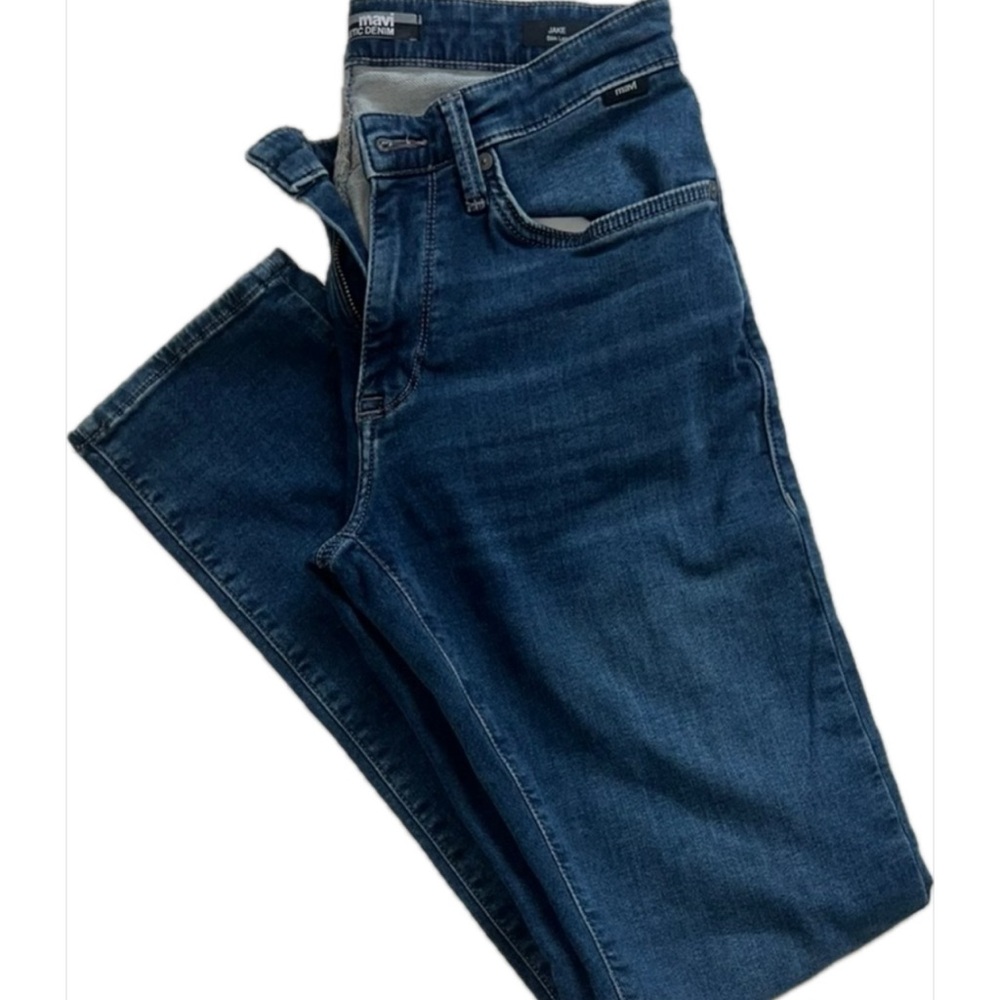 Mavi Athletic Denim Dark Blue Jeans Jake Slim Leg Size 30X32